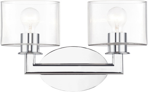 Livex 17912-05 Bernardino Contemporary Polished Chrome 2-Light Bath Lighting Fixture