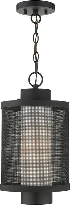 Livex 20687-14 Nottingham Contemporary Textured Black Exterior Pendant Hanging Light