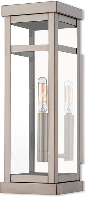 Livex 20703-91 Hopewell Brushed Nickel Exterior Wall Sconce