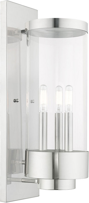 Livex 20724-05 Hillcrest Modern Polished Chrome Outdoor 20.5" Light Sconce