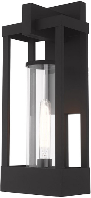 Livex 20993-04 Delancey Modern Black Outdoor 20" Lamp Sconce