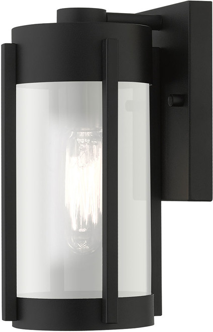 Livex 22380-04 Sheridan Modern Black with Brushed Nickel Candles Outdoor Wall Lighting Sconce
