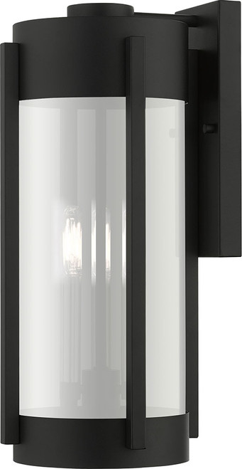 Livex 22383-04 Sheridan Modern Black with Brushed Nickel Candles Outdoor Wall Lighting Fixture
