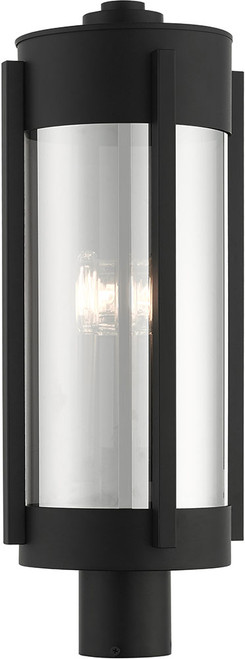 Livex 22387-04 Sheridan Modern Black with Brushed Nickel Candles Outdoor Lighting Post Light