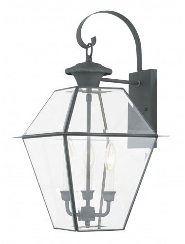 Livex 2381-61 Westover Charcoal Large Outdoor Wall Light Sconce