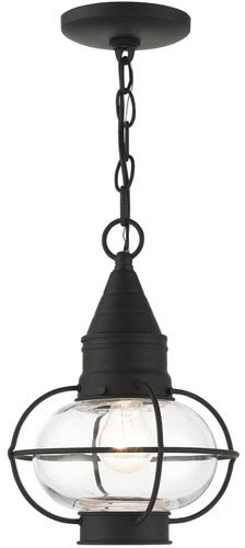 Livex 26910-04 Newburyport Black Exterior Mini 9" Pendant Lamp