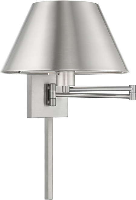 Livex 40030-91 Brushed Nickel Swing Arm Wall Lamp