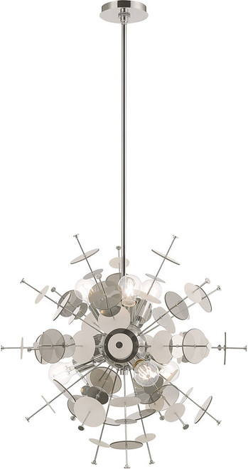 Livex 40074-05 Circulo Contemporary Polished Chrome 24" Hanging Light