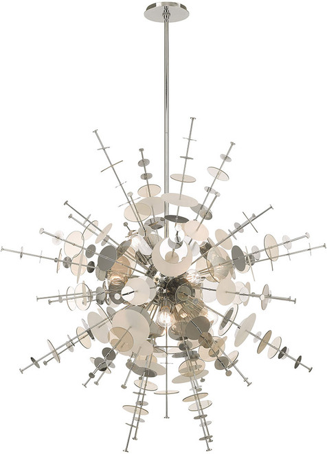 Livex 40079-05 Circulo Contemporary Polished Chrome 50" Hanging Pendant Light