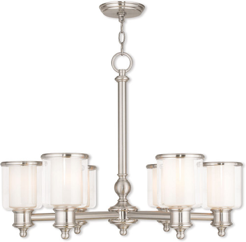 Livex 40206-91 Middlebush Modern Brushed Nickel Chandelier Light