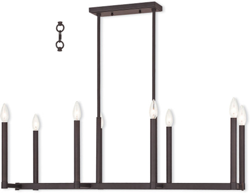 Livex 40258-07 Alpine Modern Bronze Kitchen Island Light