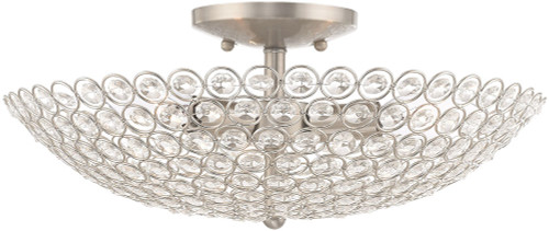 Livex 40446-91 Cassandra Brushed Nickel 16" Overhead Light Fixture