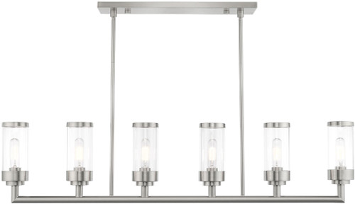 Livex 40476-91 Hillcrest Modern Brushed Nickel Kitchen Island Lighting