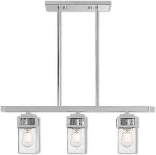 Livex 40593-05 Harding Contemporary Polished Chrome 3-Light Island Light Fixture