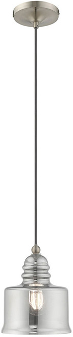 Livex 40651-91 Art Glass Modern Brushed Nickel Mini Hanging Light Fixture