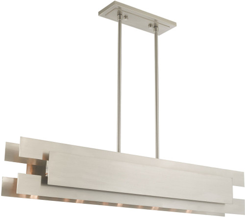 Livex 40695-91 Varick Modern Brushed Nickel 46" Island Lighting