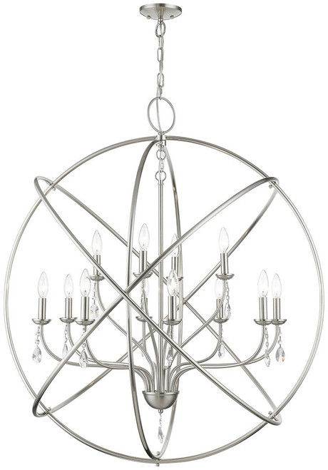 Livex 40909-91 Aria Contemporary Brushed Nickel 40" Hanging Pendant Light