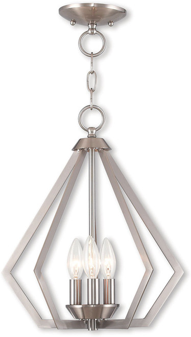 Livex 40923-91 Prism Modern Brushed Nickel Entryway Light Fixture