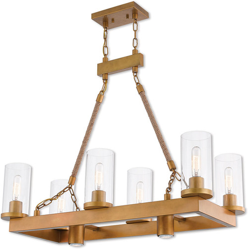 Livex 41066-26 Metuchen Contemporary Aged Gold Kitchen Island Light