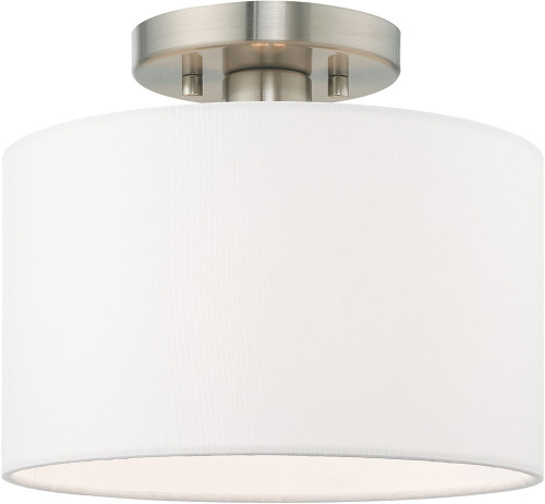 Livex 41095-91 Clark Modern Brushed Nickel 10" Ceiling Light Fixture
