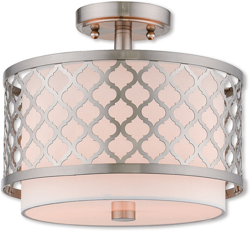 Livex 41107-91 Arabesque Brushed Nickel Overhead Lighting Fixture