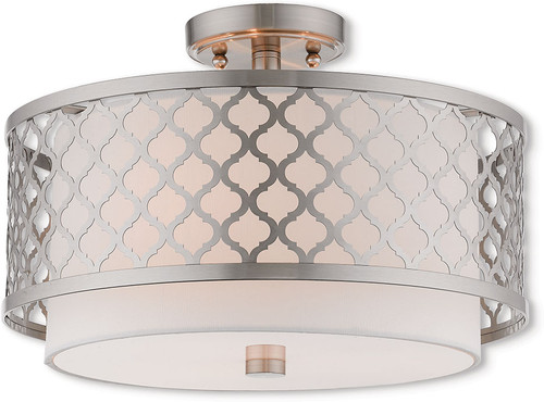 Livex 41108-91 Arabesque Brushed Nickel Ceiling Light