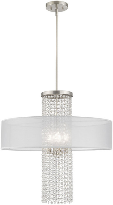 Livex 41122-91 Bella Vista Brushed Nickel 24" Hanging Pendant Light
