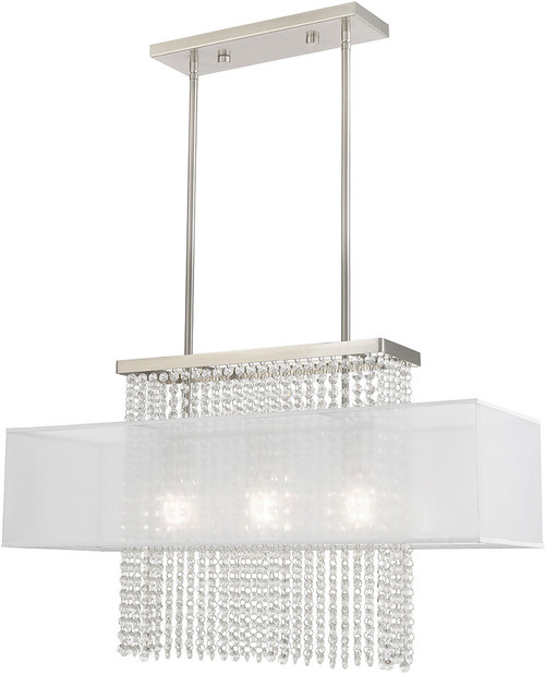 Livex 41123-91 Bella Vista Brushed Nickel Kitchen Island Lighting