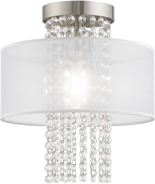 Livex 41124-91 Bella Vista Brushed Nickel 11" Flush Mount Lighting