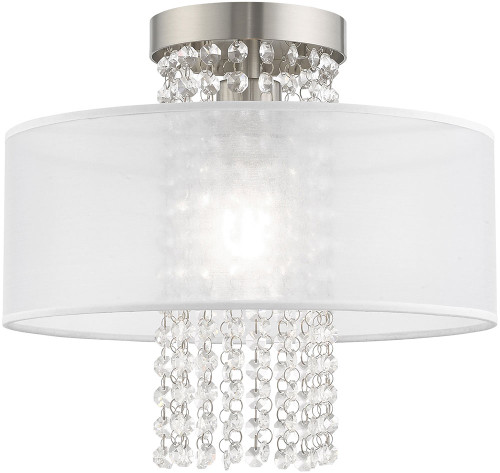 Livex 41125-91 Bella Vista Brushed Nickel 13" Overhead Lighting