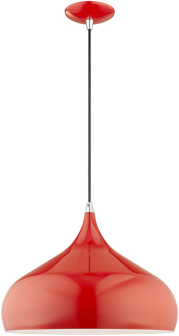 Livex 41174-72 Contemporary Shiny Red Hanging Pendant Lighting
