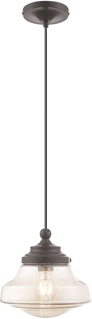 Livex 41223-92 Art Glass Contemporary English Bronze Mini Pendant Lighting