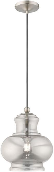 Livex 41243-91 Art Glass Modern Brushed Nickel Mini Drop Lighting Fixture