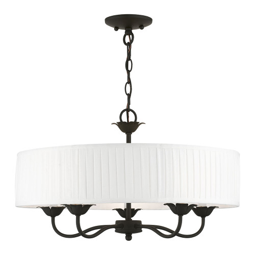 Livex 41775-04 Edinburgh Black 23" Drum Ceiling Light Pendant