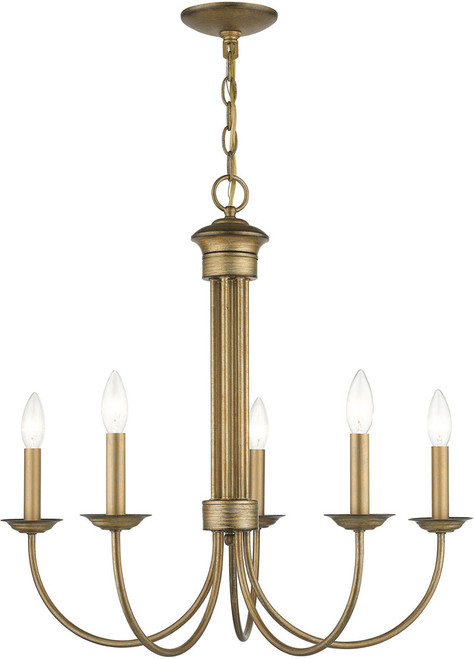 Livex 42685-48 Estate Antique Gold Leaf Chandelier Lighting