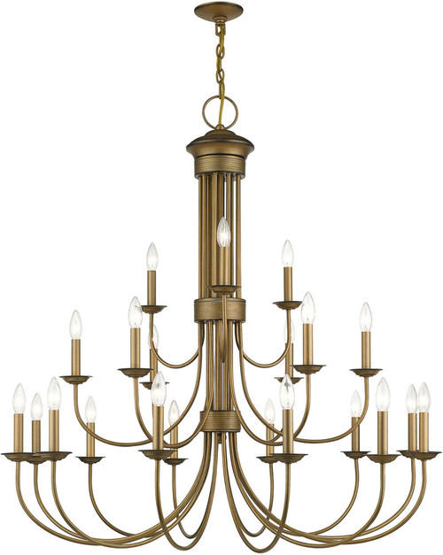 Livex 42688-48 Estate Antique Gold Leaf Chandelier Lighting