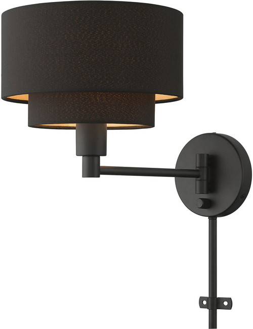 Livex 45080-04 Sentosa Black Wall Swing Arm Lamp