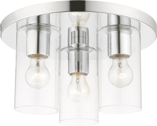 Livex 45472-05 Zurich Contemporary Polished Chrome Flush Mount Lighting