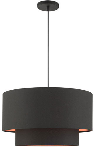 Livex 45618-04 Sentosa Contemporary Black Drum Drop Ceiling Light Fixture