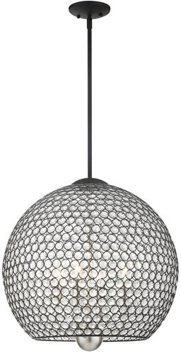 Livex 45724-04 Cassandra Black 20" Pendant Lamp