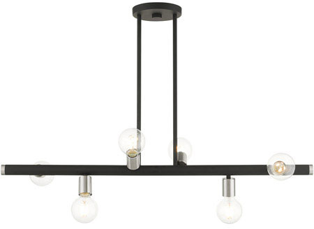 Livex 45866-04 Bannister Modern Black Kitchen Island Light Fixture