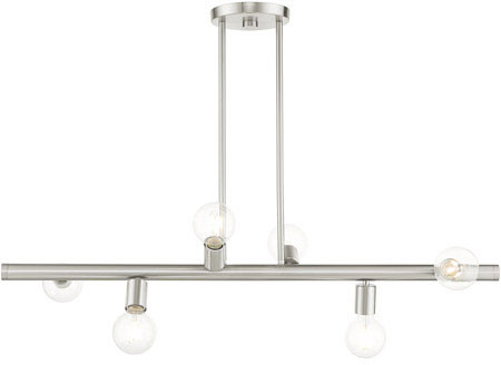 Livex 45866-91 Bannister Contemporary Brushed Nickel Kitchen Island Lighting