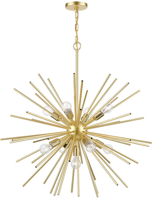 Livex 46176-33 Tribeca Contemporary Soft Gold with Polished Brass Lighting Chandelier