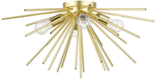 Livex 46170-33 Tribeca Contemporary Soft Gold with Polished Brass Ceiling Light