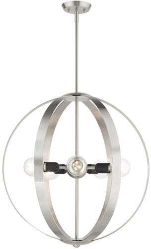 Livex 46416-91 Modesto Modern Brushed Nickel 24" Pendant Hanging Light