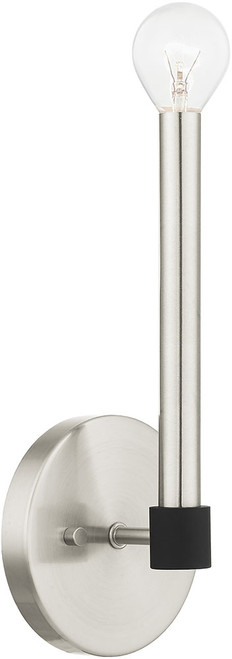 Livex 46881-91 Karlstad Contemporary Brushed Nickel with Black Accents ADA Wall Sconce Lighting