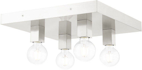 Livex 49217-91 Solna Modern Brushed Nickel Flush Lighting
