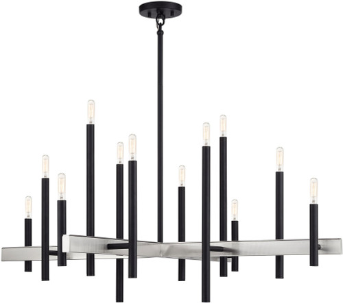 Livex 49349-04 Denmark Modern Black / Brushed Nickel Island Light Fixture