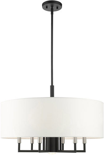 Livex 49376-04 Meridian Contemporary Black 24" Drum Hanging Lamp
