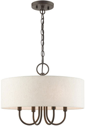 Livex 49804-92 Blossom English Bronze Drum Hanging Lamp